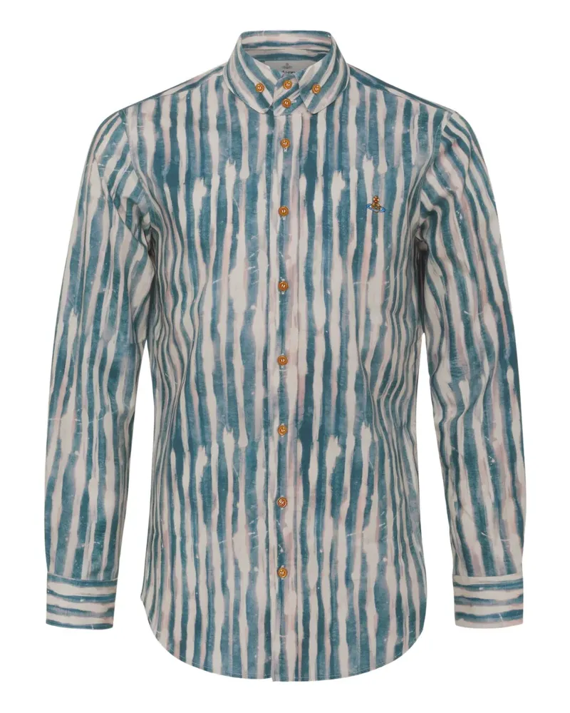 Vivienne Westwood Hemd mit gemalten Streifen - Blau Blau
