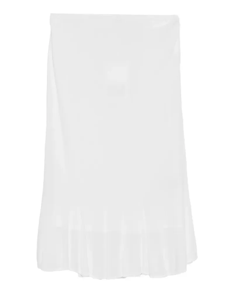 Totême fluted-hem knitted midi skirt - Weiß Weiß