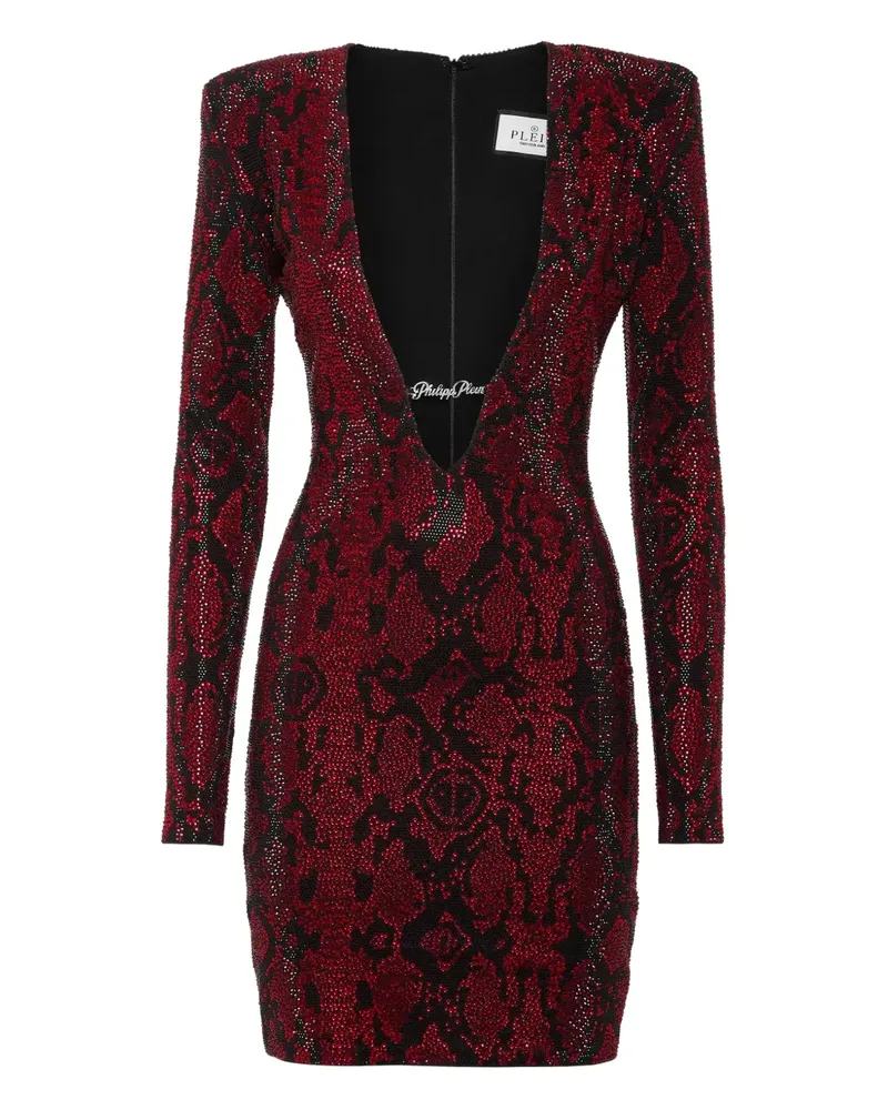 Philipp Plein Minikleid mit Schlangen-Print - Rot Rot