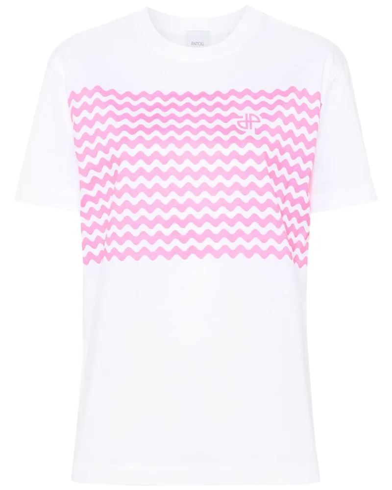 Patou T-Shirt mit Wellen - Weiß Weiß