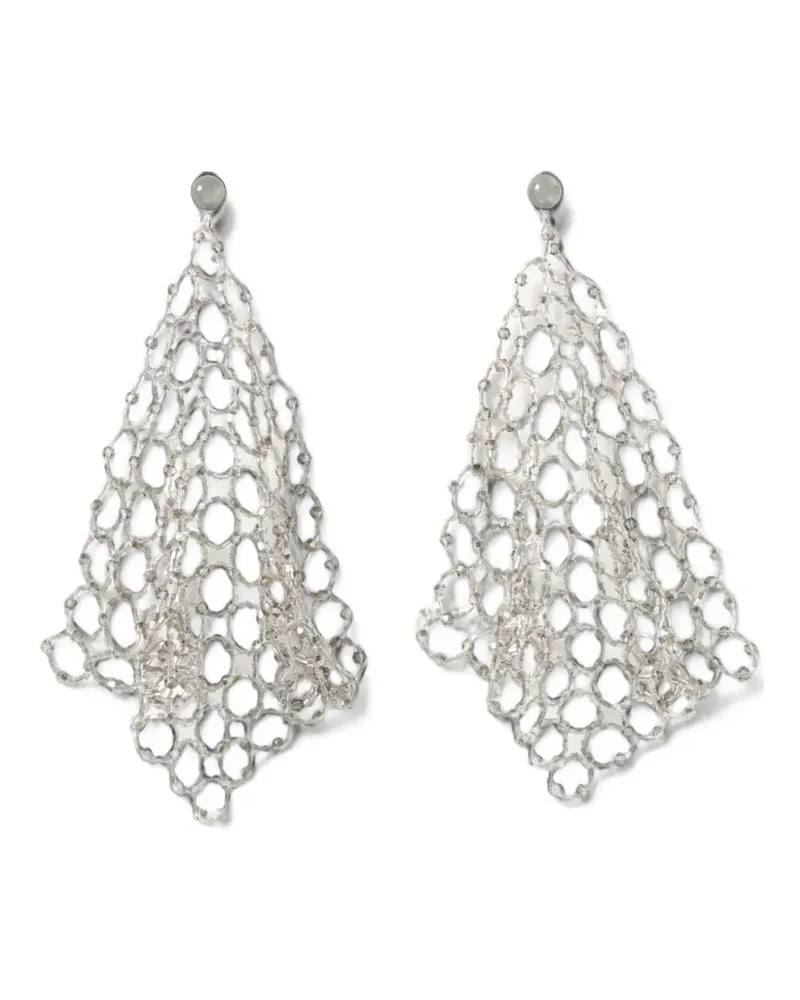 Emporio Armani beaded mesh earrings - Silber Silber