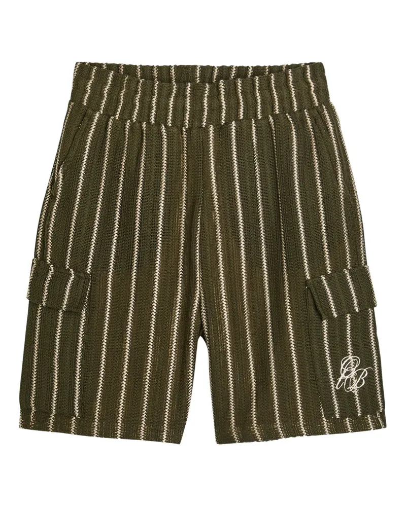 ONLY THE BLIND Greenwood crochet stripe shorts - Grün Grün