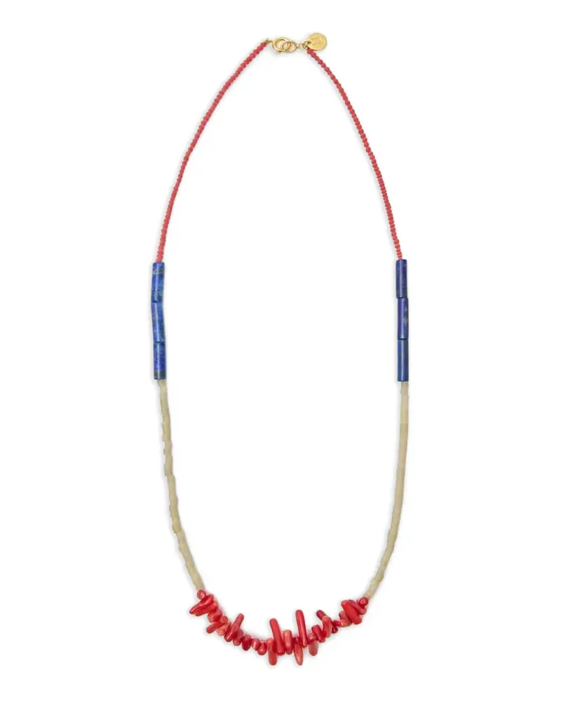 Undercover beaded-stone necklace - Gold Gold