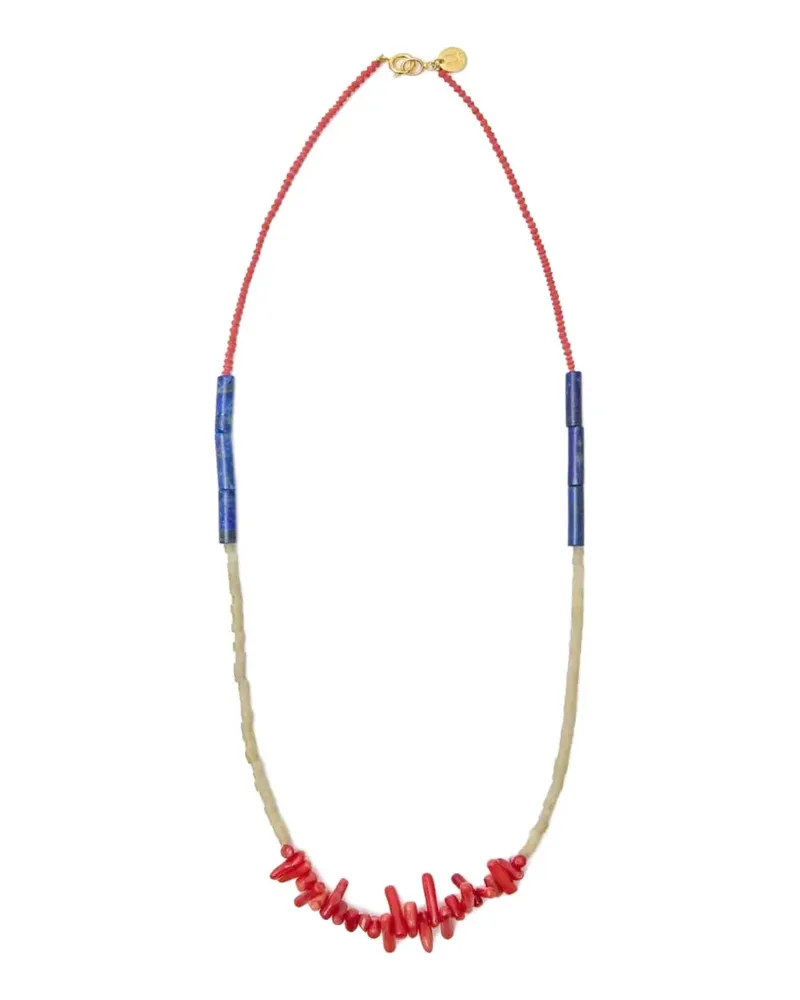 Undercover beaded-stone necklace - Gold Gold