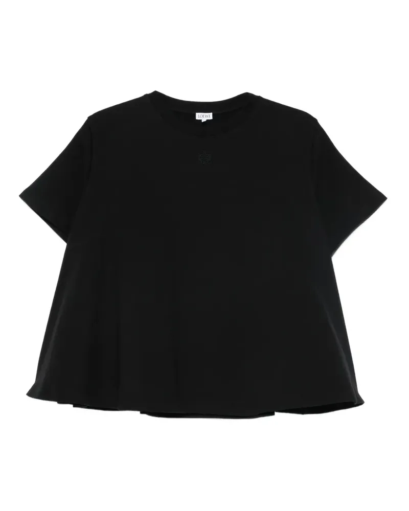 Loewe T-Shirt mit Logo-Stickerei - Schwarz Schwarz