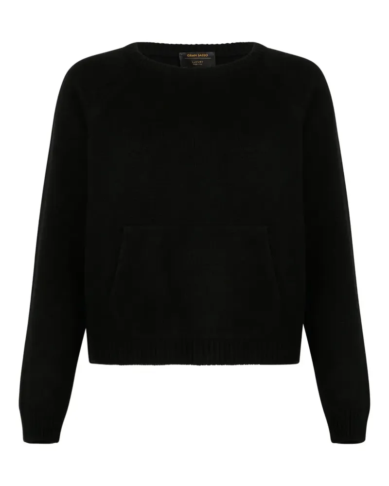 Gran Sasso Pullover mit Kängurutasche - Schwarz Schwarz