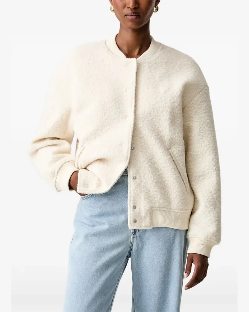 Guess fleece-texture bomber jacket - Nude Nude
