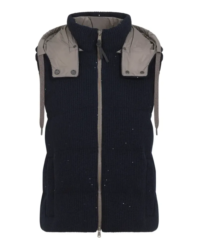Brunello Cucinelli hooded zip vest - Blau Blau