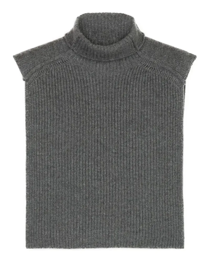 Ports 1961 Geripptes Rollkragenoberteil - Grau Grau