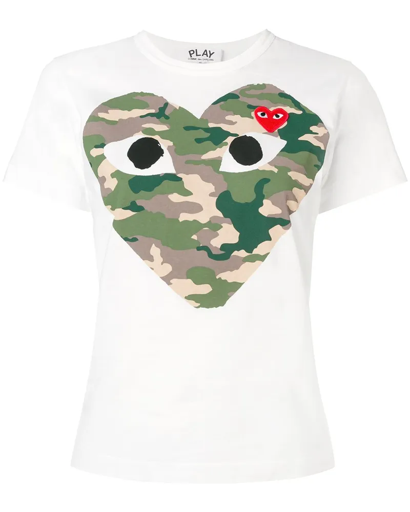Comme des Garçons T-Shirt mit Herz-Print Weiß