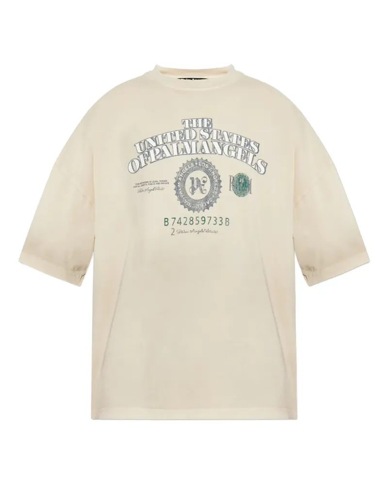 Palm Angels T-Shirt mit grafischem Print - Nude Nude