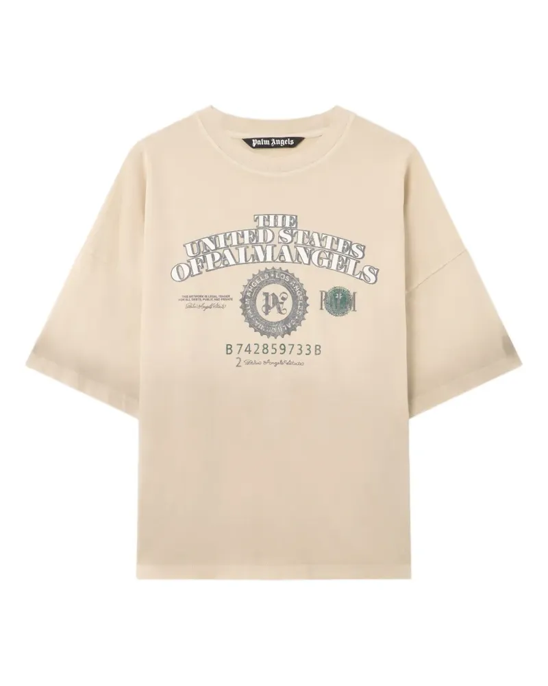 Palm Angels T-Shirt mit grafischem Print - Nude Nude