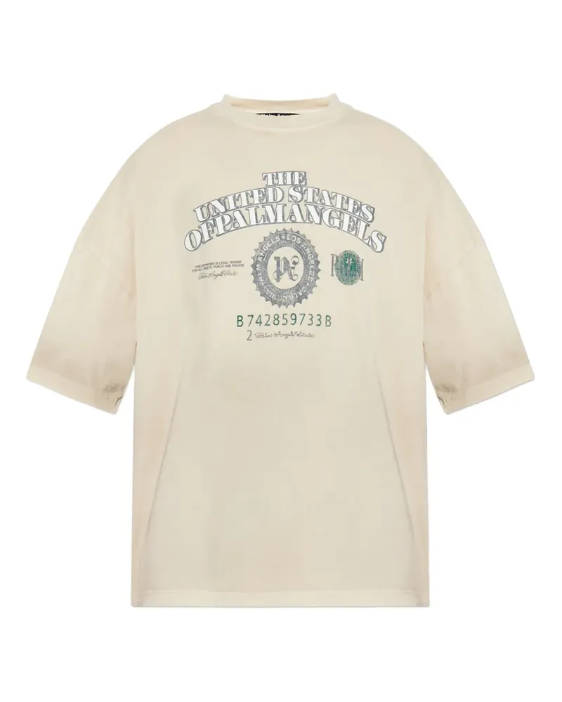 Palm Angels T-Shirt mit grafischem Print - Nude Nude