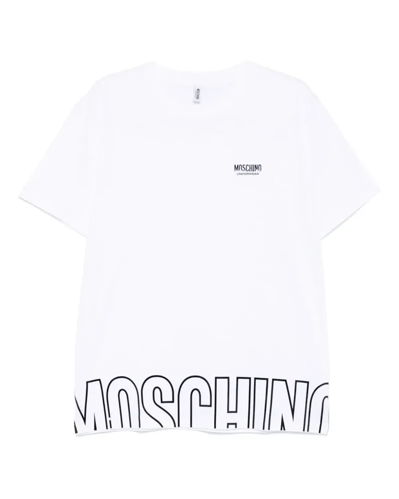 Moschino T-Shirt mit vorstehendem Logo - Weiß Weiß