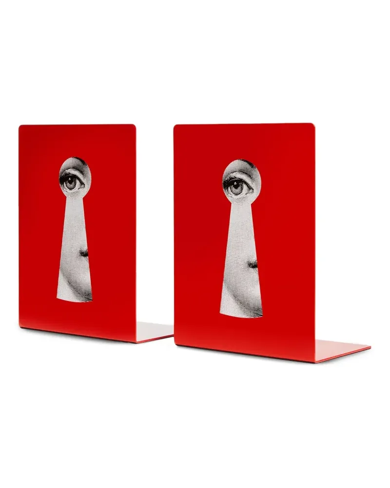 Fornasetti Buchstützen mit Schlüssellochmotiv - Rot Rot