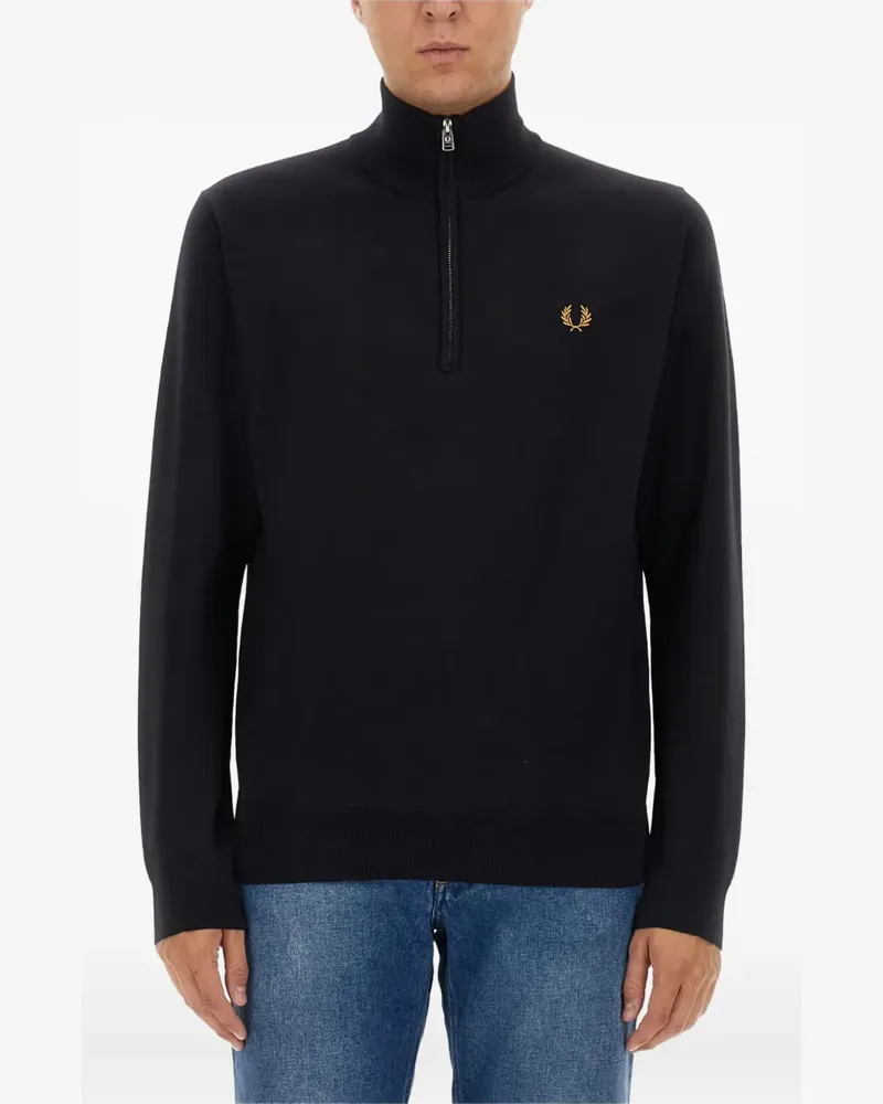 Fred Perry half-zip logo-detail sweater - Blau Blau