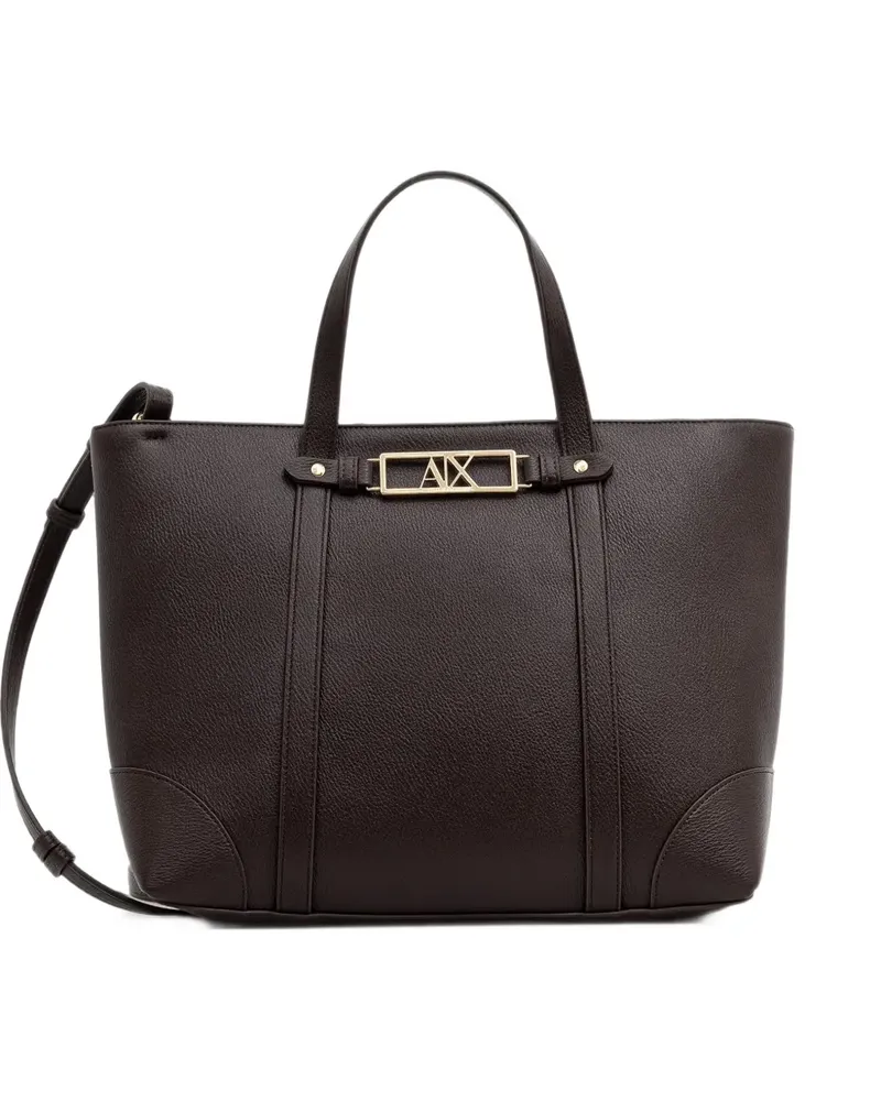 Armani Exchange Handtasche mit Logo-Schild - Braun Braun