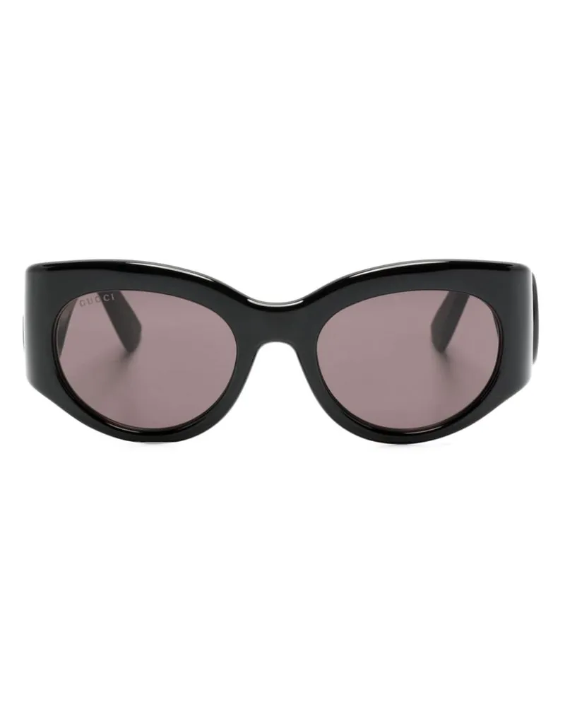 Gucci Sonnenbrille mit Butterfly-Gestell - Schwarz Schwarz