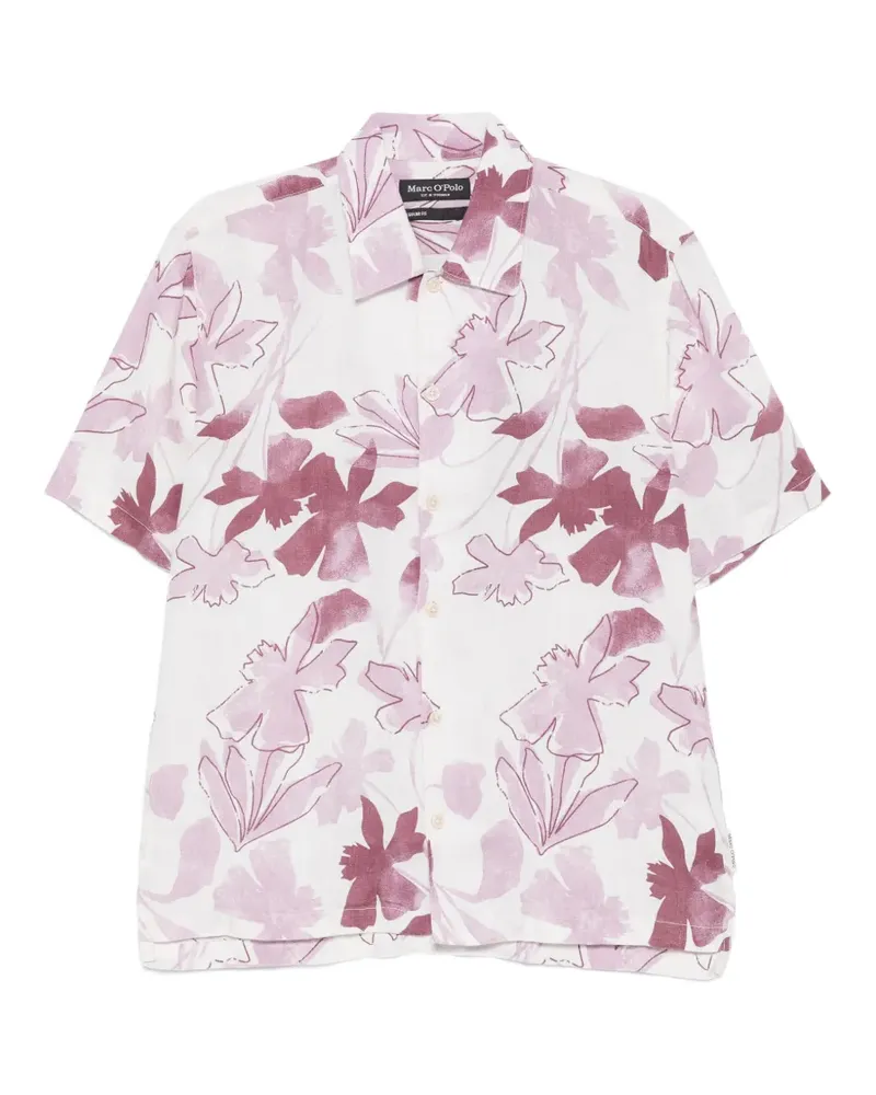 Marc O'Polo Hemd mit Blumenprint - Rot Rot