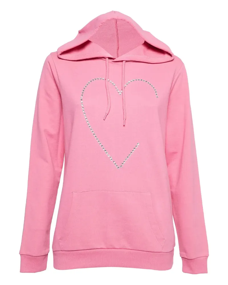 Moschino Hoodie mit Strassherz - Rosa Rosa