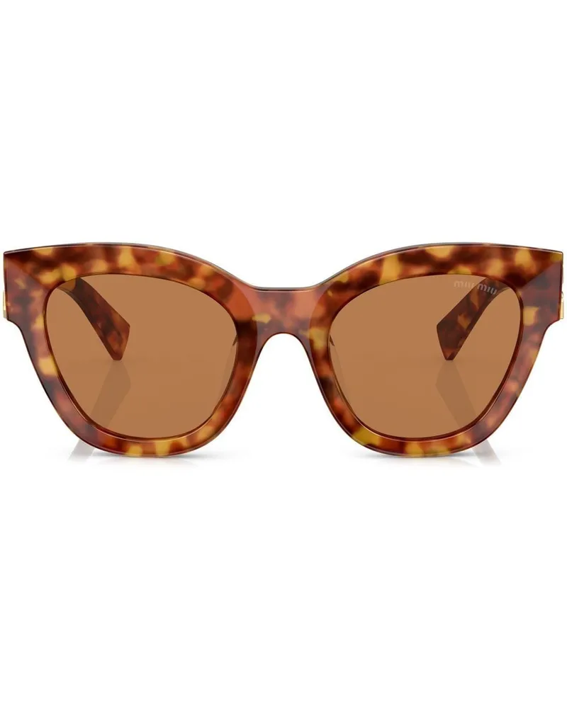 Miu Miu Cat-Eye-Sonnenbrille in Schildpattoptik - Grün Grün
