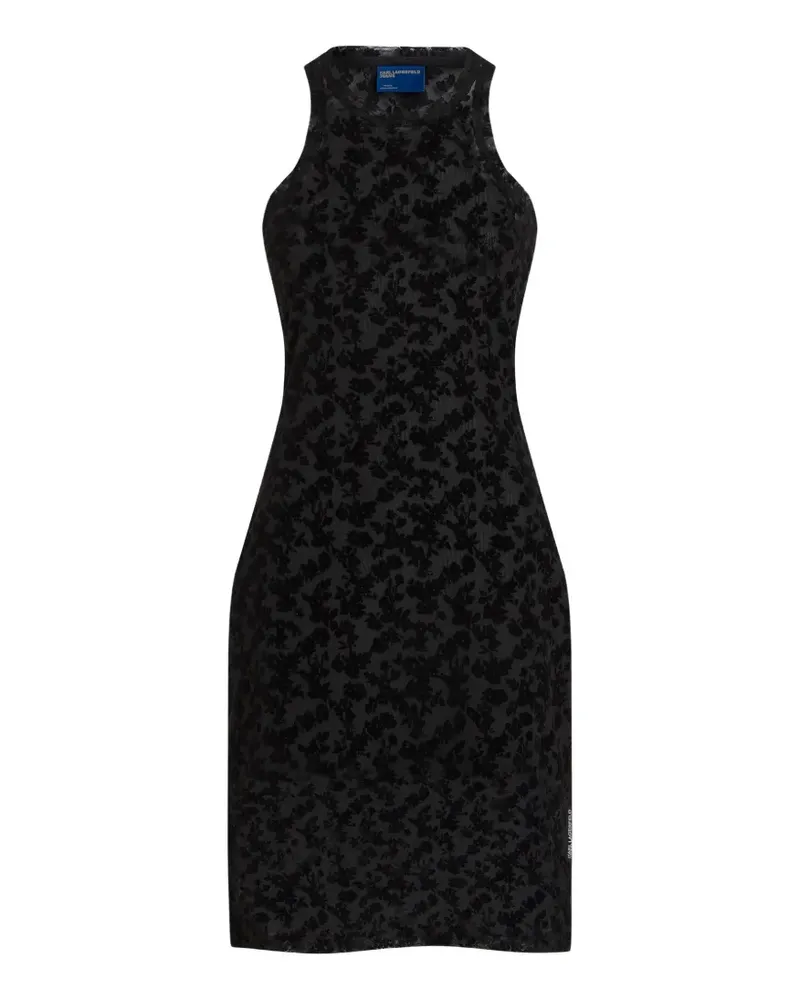 Karl Lagerfeld flocked floral-print mini dress - Schwarz Schwarz
