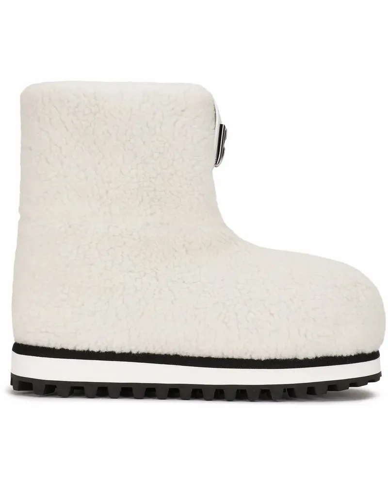 Dolce & Gabbana Stiefel mit Logo-Patch - Weiß Weiß