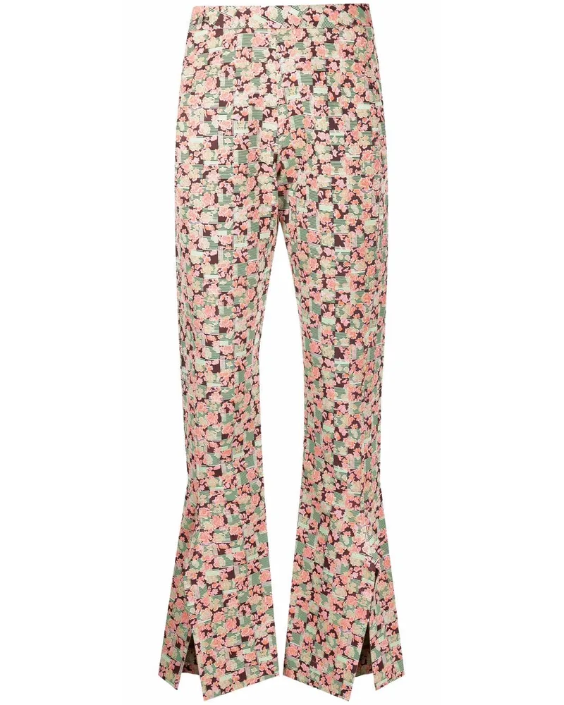 Henrik Vibskov Hose mit Blumen-Print Braun