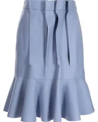 Sacai Asymmetrischer Faltenrock Blau