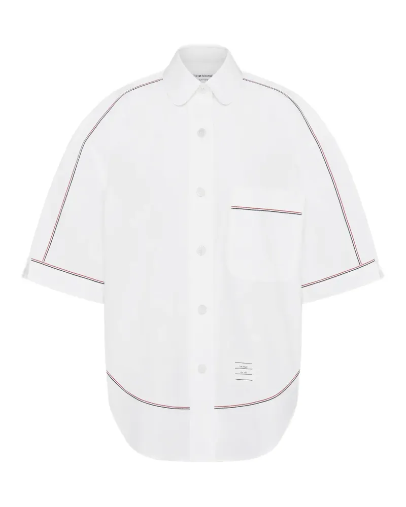 Thom Browne Hemd mit Kontraststickerei - Weiß Weiß