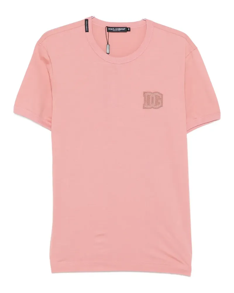 Dolce & Gabbana logo-patch T-shirt - Rosa Rosa