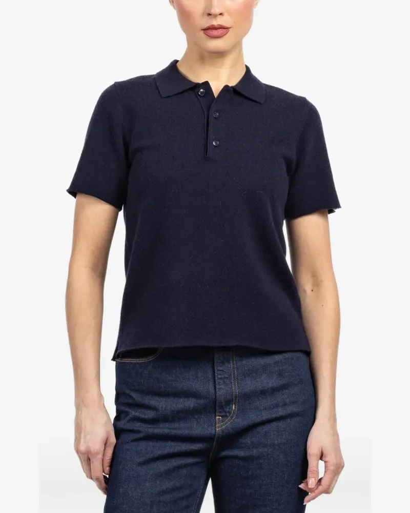 extreme cashmere short-sleeve polo top - Blau Blau
