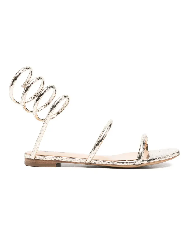 Lola Cruz Greta spiral strap flat sandals - Gold Gold