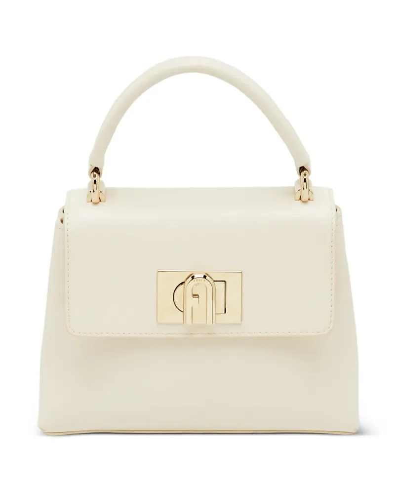 Furla 1927 mini Arch Tote Bag mit Drehverschluss - Weiß Weiß