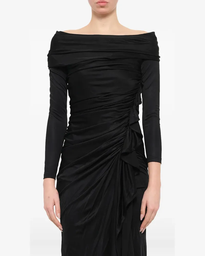Givenchy Fließendes Abendkleid mit Raffungen - Schwarz Schwarz