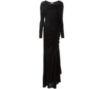 Fließendes Abendkleid mit Raffungen - Schwarz