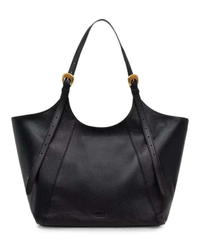 Twin-Set buckle-detail pebbled tote bag - Schwarz Schwarz