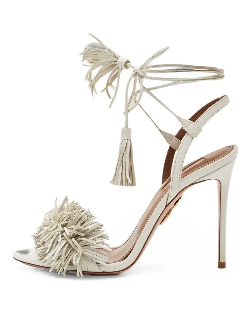 Aquazzura Wild Thing fringed sandals - Weiß Weiß