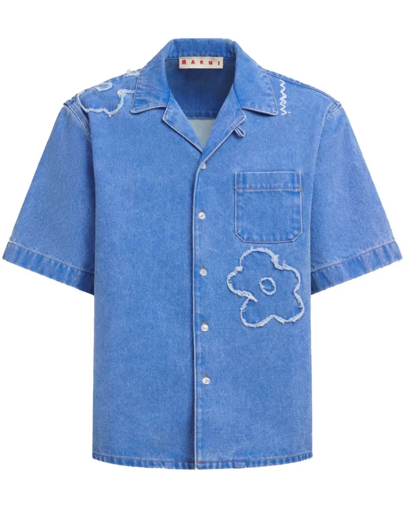 Marni Hemd mit Blumenstickerei - Blau Blau