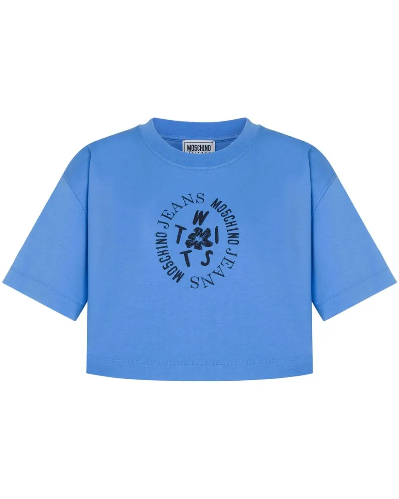 Moschino T-Shirt mit Logo-Print Blau