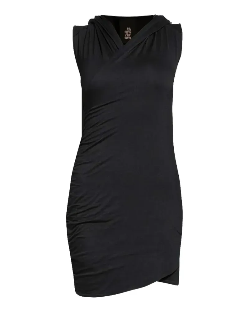 THOM KROM ruched hooded dress - Schwarz Schwarz