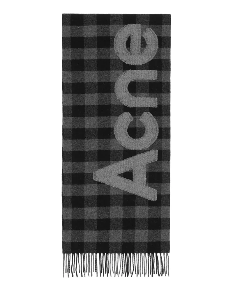 Acne Studios Schal mit Vichy-Karo - Schwarz Schwarz
