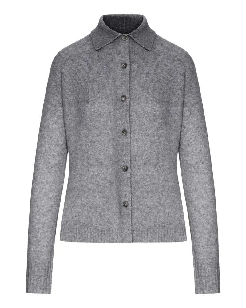 Max Mara Cardigan mit Kragen - Grau Grau