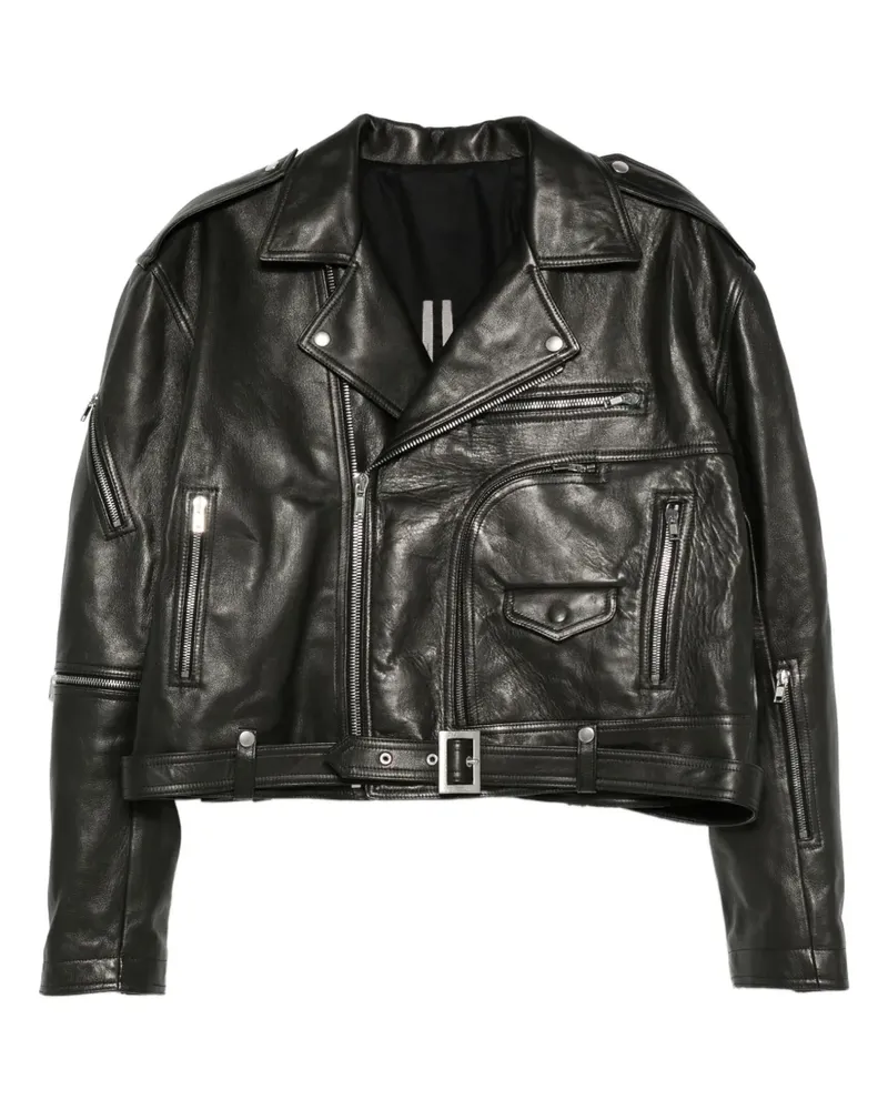 Rick Owens Lederjacke mit Gürtel - Schwarz Schwarz
