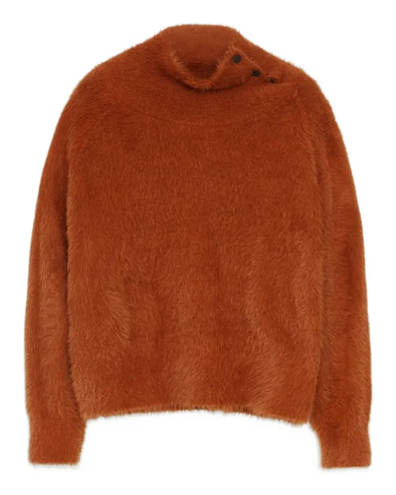 BIMBA Y LOLA Rollkragenpullover aus Pelz in gebranntem Orange Orange