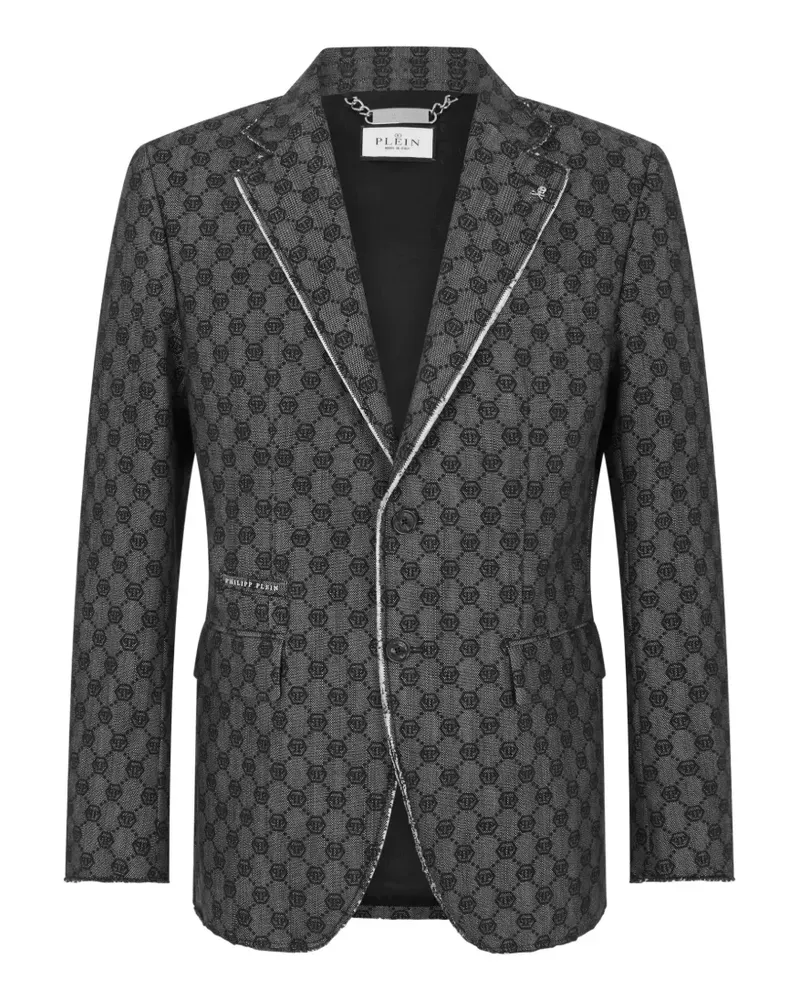 Philipp Plein Miami Vice Sakko mit Monogramm - Schwarz Schwarz