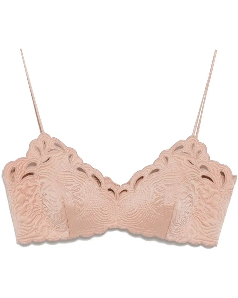 Ermanno Scervino Oberteil mit Blumenstickerei - Rosa Rosa