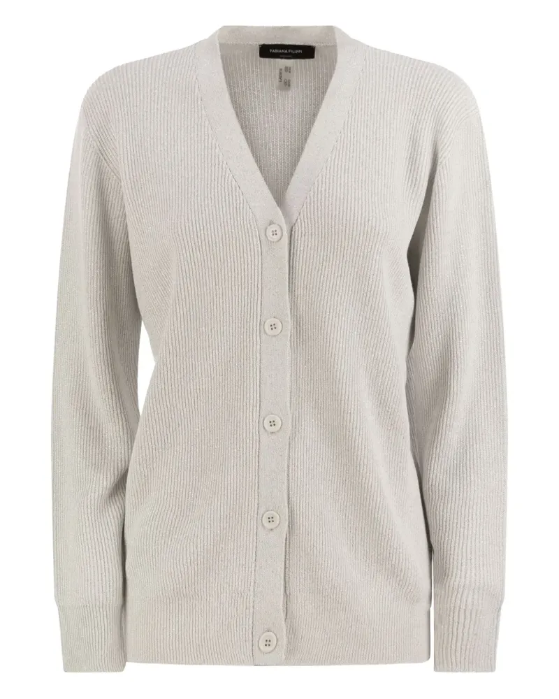 Fabiana Filippi Gerippter Cardigan mit V-Ausschnitt - Nude Nude