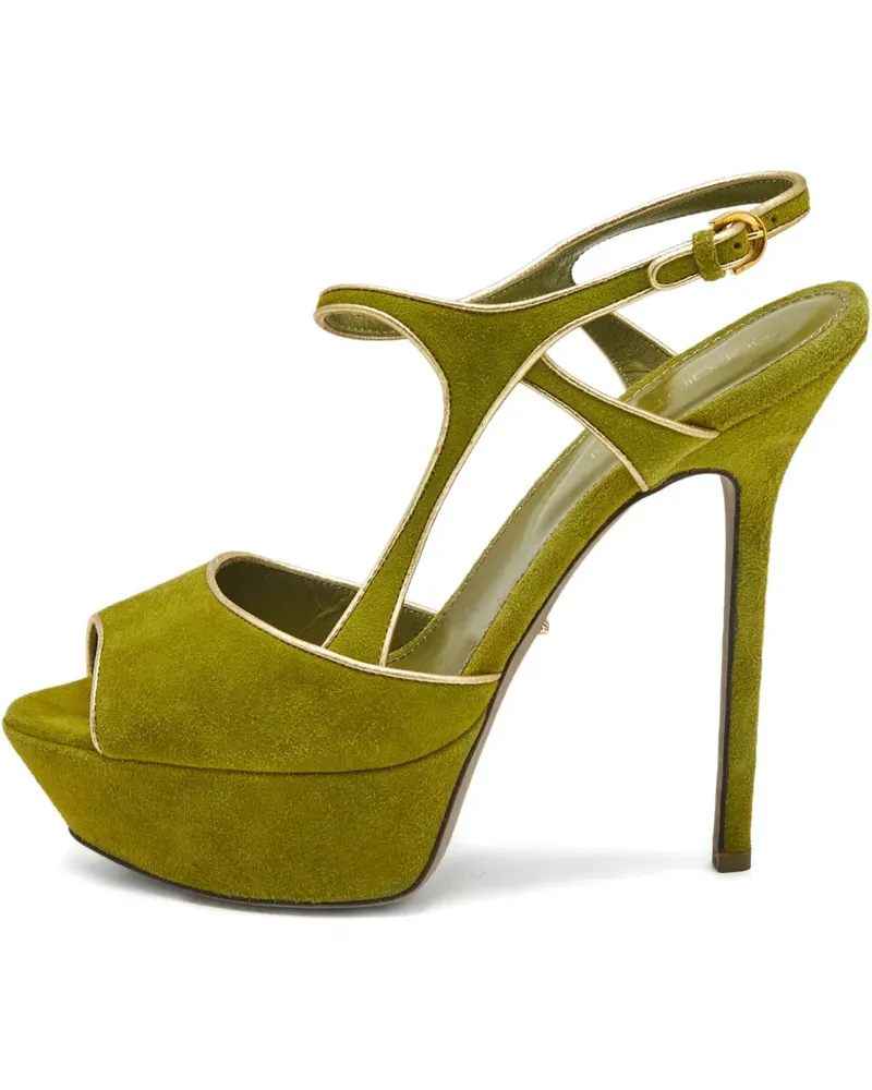 Sergio Rossi suede platform sandals - Grün Grün