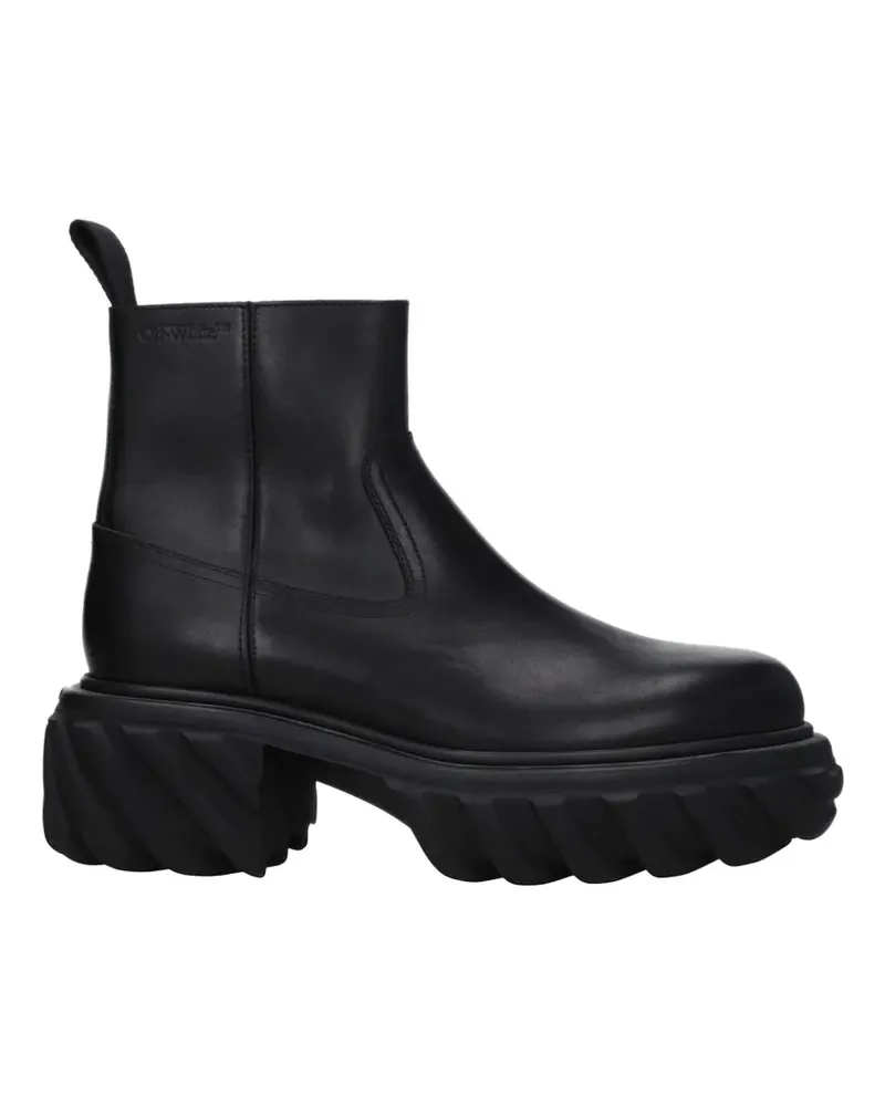 OFF-WHITE platform leather boots - Schwarz Schwarz